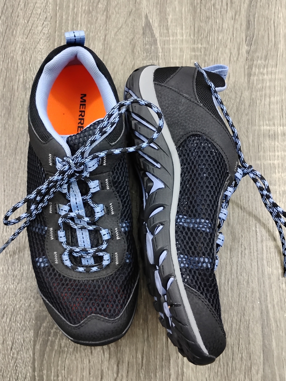 Merrell Women’s Gray & Light Blue Mesh Trail Sneakers J289767C Size 6